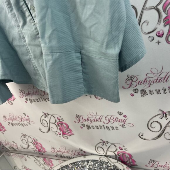 Venezia jeans clothing co shirt button down top Light Blue Button-Up stripes - Picture 6 of 14